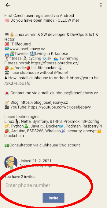 Screenshot clubhouse android invitation